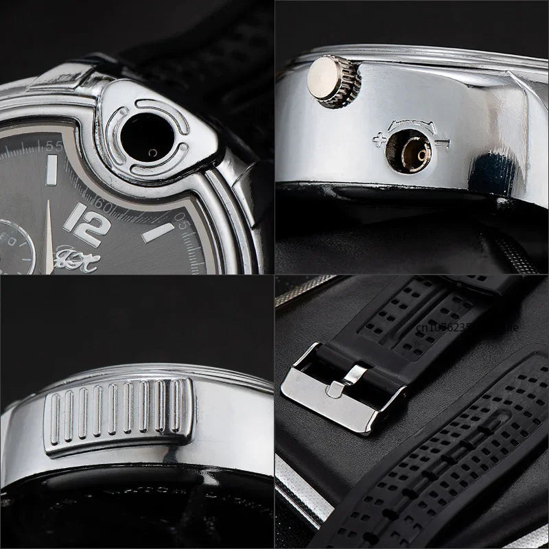 Electronic Lighter Creative Sports Watch Gas Lighter | Metal Multi-functional Personalized Open Flame Lighter | Smoking Accessories ShopOnlyDeal