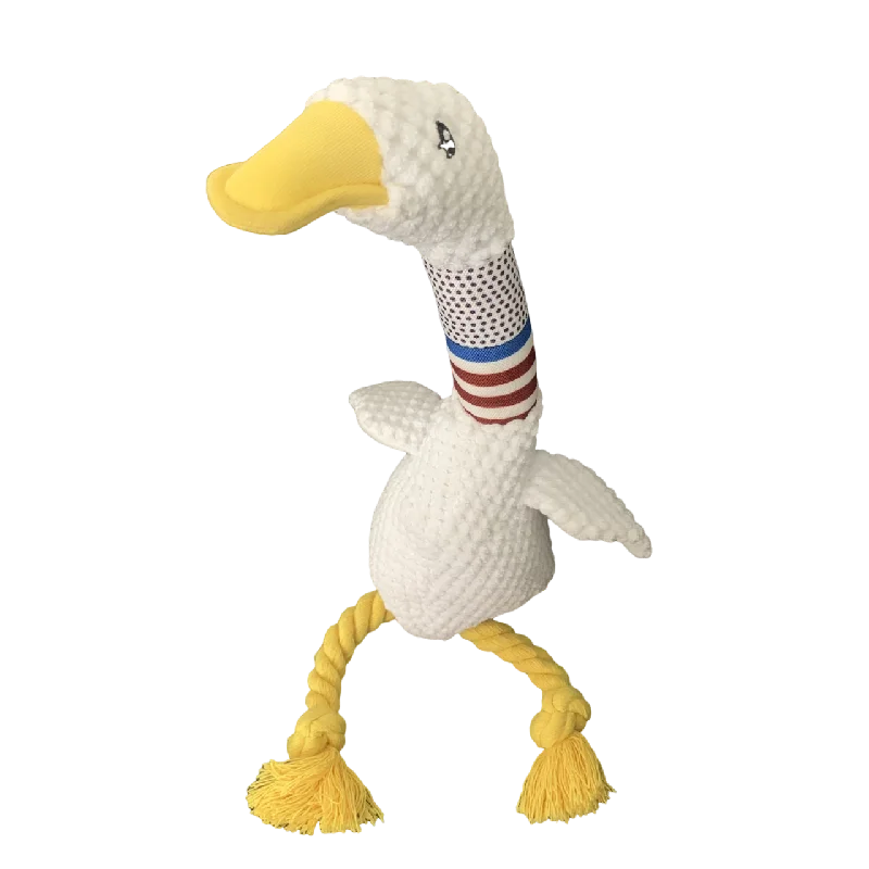 New Pet Dog Plush Sound Toy | White Geese Coarse Grain Velvet Bite Resistant Long Necked Duck Toy | Interactive Dog Supplies ShopOnlyDeal