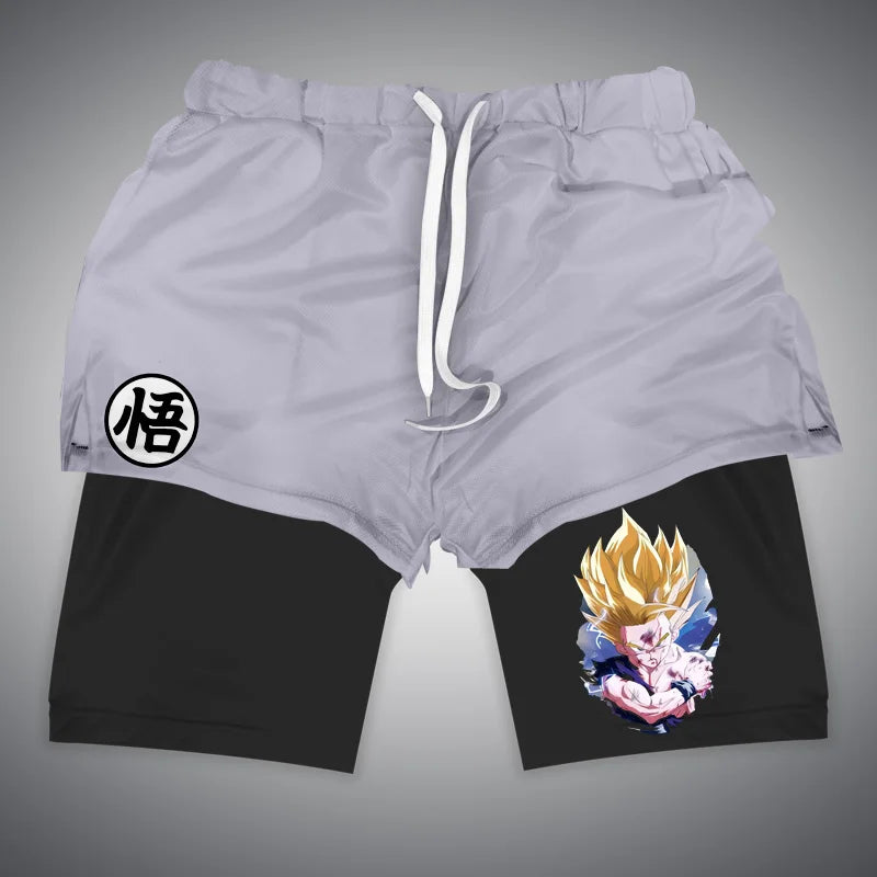 Anime Gym Shorts for Men and Women | Dragon Ball, NARUTO, One Piece | 3D Print | 2 in 1 Quick Dry Breathable Sports Training Compression Shorts ShopOnlyDeal