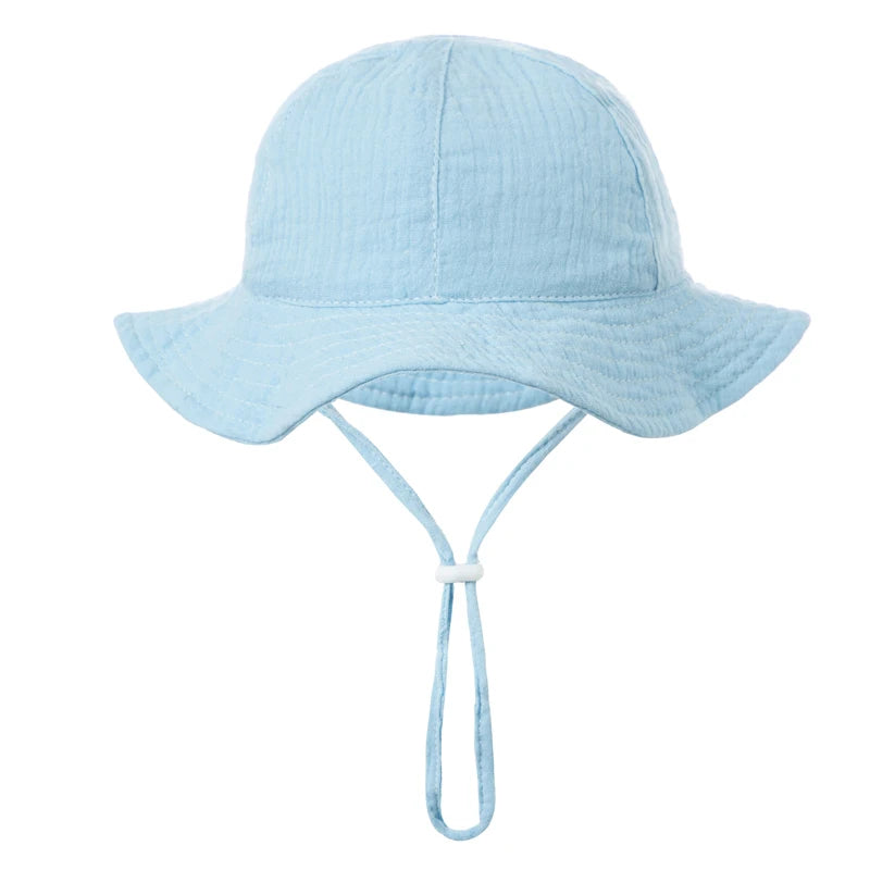 Baby Sun Hat Spring Summer Kids Bucket Hats for Girls Pure Cotton Beach Toddle Boy Cap Infant Newborn Accessories 0-12M ShopOnlyDeal