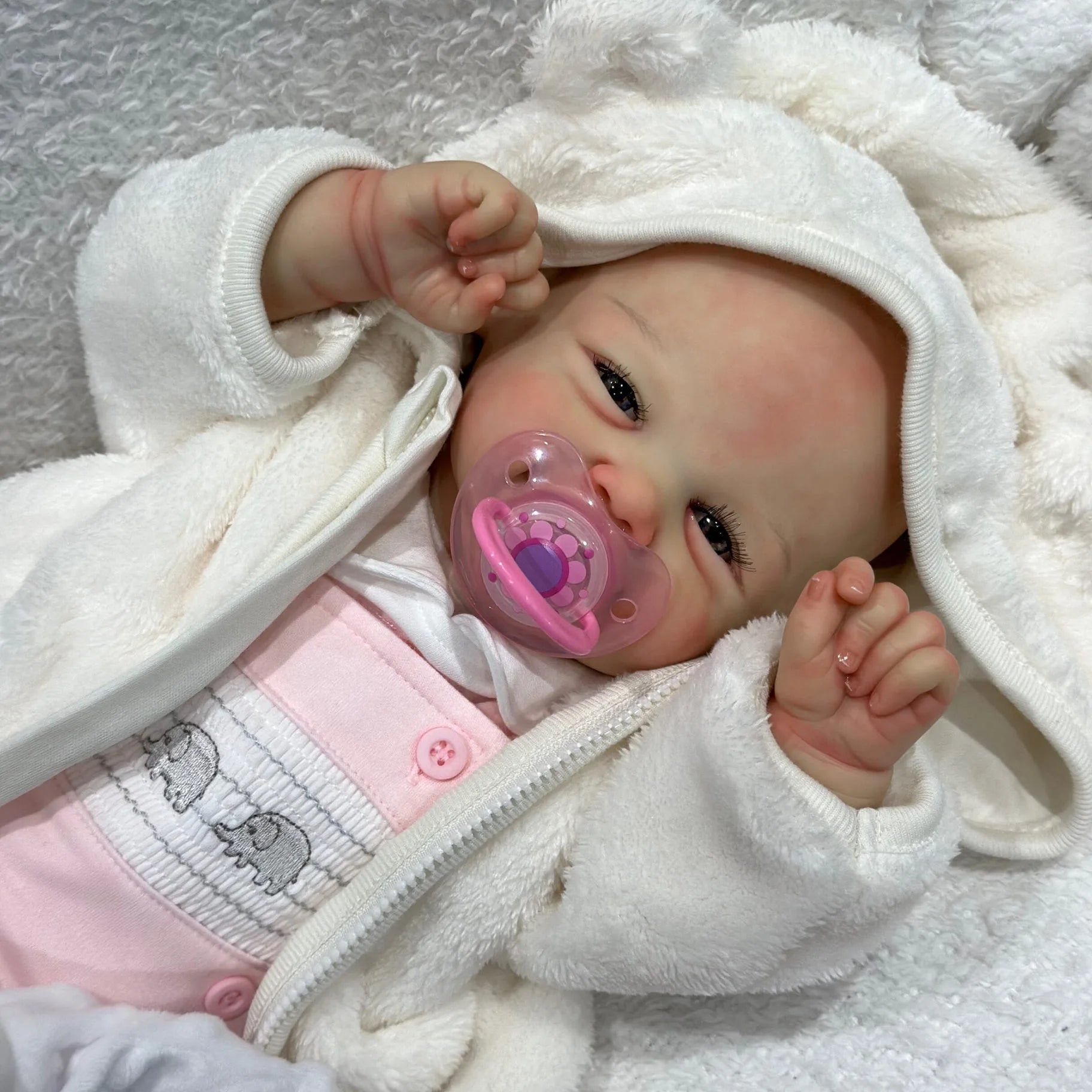 New 48 cm Reborn Baby Girl Doll With Painted Hair Cloth Body Vinyl Finished Painted Skin Visible Veins Lifelike Newborn Baby Toy ShopOnlyDeal