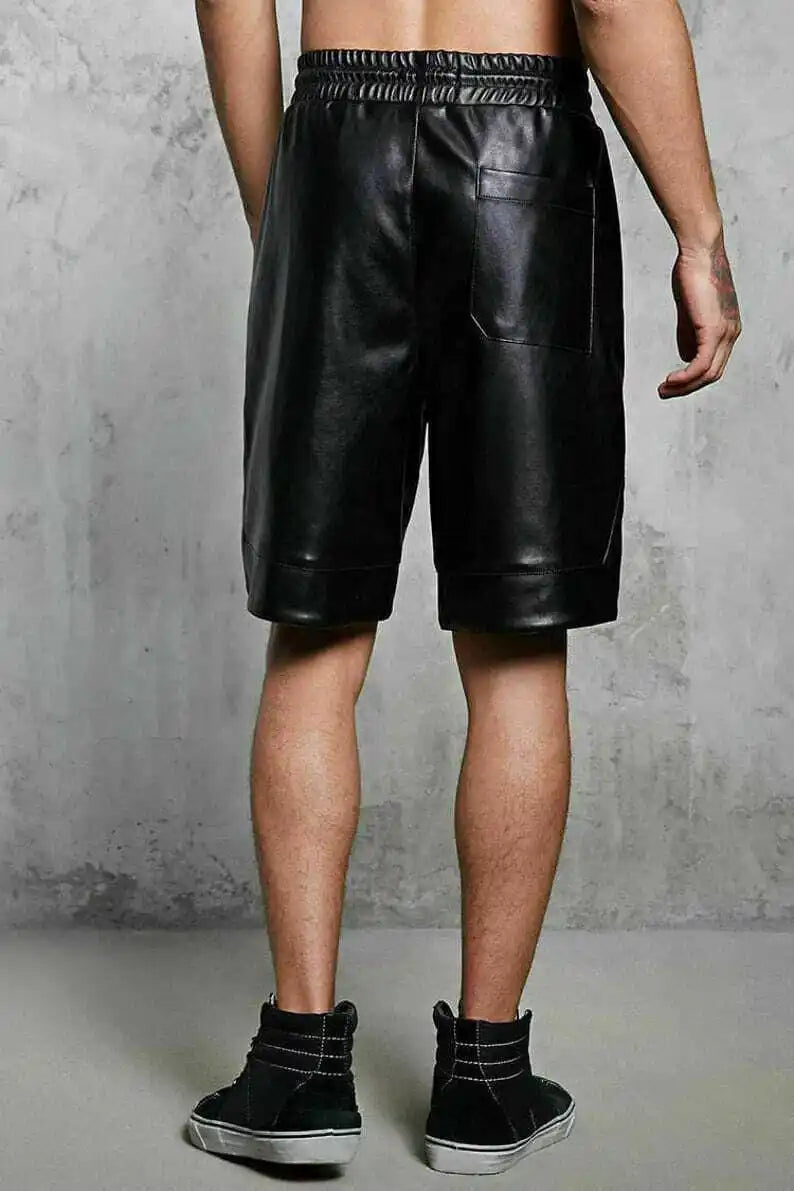 New Men's Leather Shorts | Genuine Soft Lambskin | Sports Gym Casual Wear Pants ShopOnlyDeal