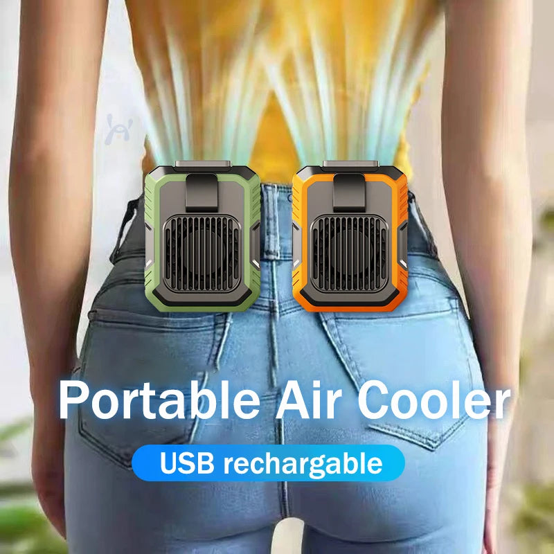 Portable Air Conditioner,Waist Clip Fan with 5-8H,Neck Fan,3 Speeds, USB Rechargeable,for Summer Outdoor Work Jobsite Hiking ShopOnlyDeal