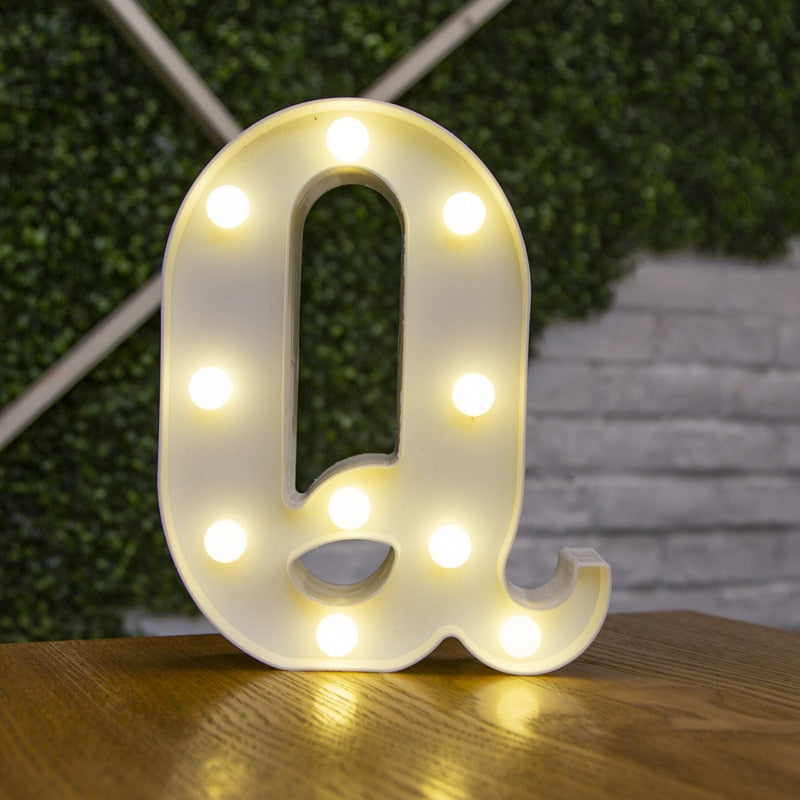 Decorative Letters Alphabet Letter LED Lights Luminous Number Lamp Decoration Battery Night Light Party Baby Bedroom Decoration ShopOnlyDeal