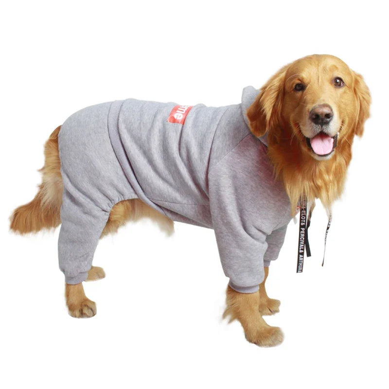 Autumn and winter big dog clothes dog sweater hoodie/full cover one piece/suitable for medium and large dog coat ShopOnlyDeal