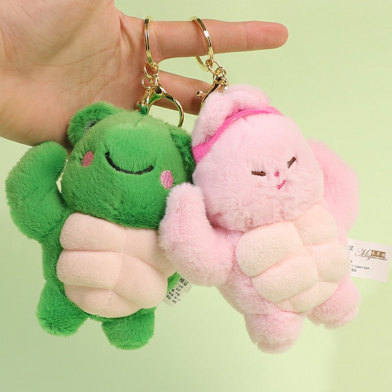 Kawaii Muscular Animal Plush Doll Toy 13cm Cute Panda Rabbit Frog Plushie Keychain Bags Pendant Decoration Kids Best Christmas Gifts ShopOnlyDeal