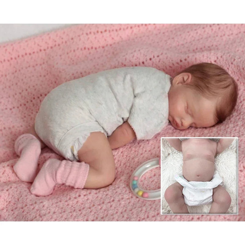 45cm Newborn Baby Full Body Vinyl Rosalie Lifelike Baby Multiple Layers Painted 3D Skin with Visible Veins Collectible Art Dolls ShopOnlyDeal