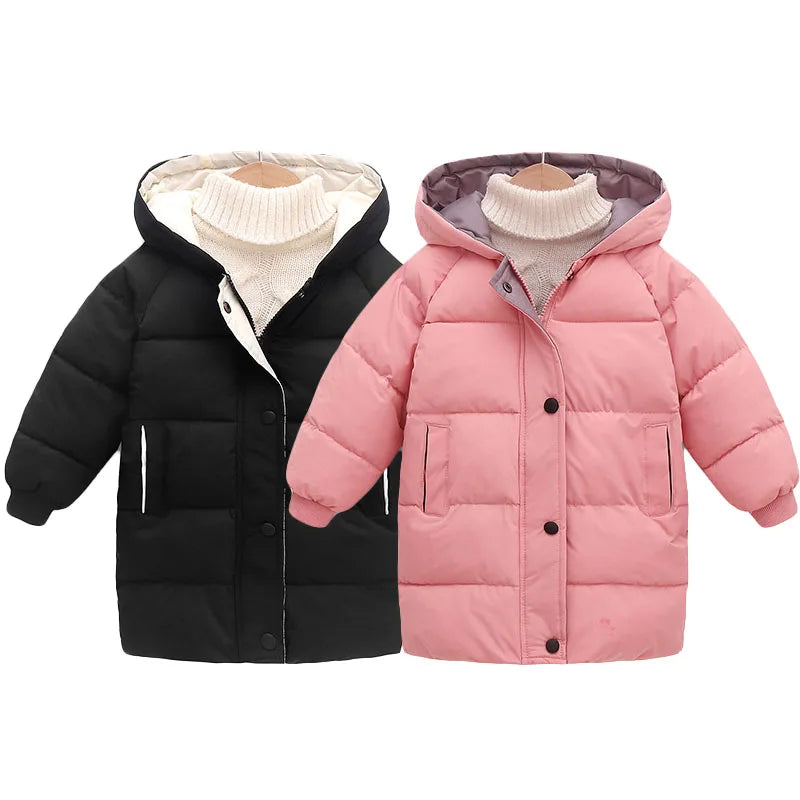 Kids Down Long Outerwear Winter Autumn Teen Cotton Clothes Boys Girls Cotton-Padded Parka Coats Big Children Thicken Warm Jacket ShopOnlyDeal