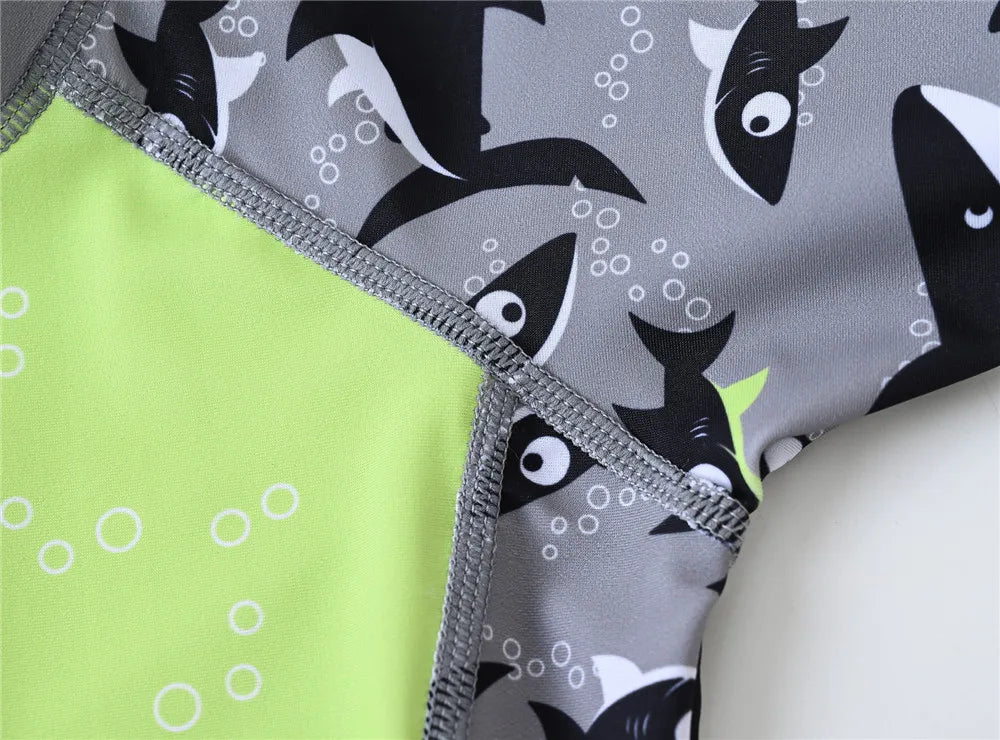 2023 Summer Kids Swimsuit One Piece Cool Shark Print Children Swimwear Beach Wear Kid Clothing ShopOnlyDeal