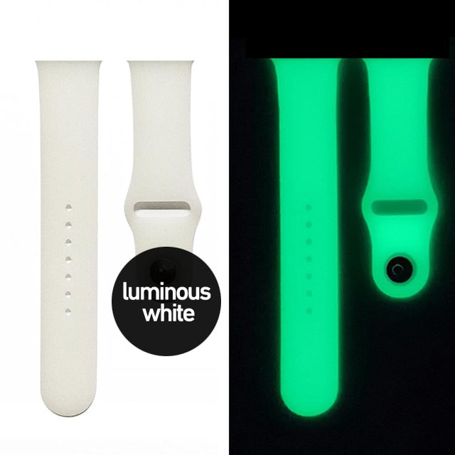 Silicone Glow Luminous Band Straps for Apple Watch iwatch SE S345678 Sport Loop Bracelet 38/40/41/42/44/45mm For iwatch Ultra 49 ShopOnlyDeal