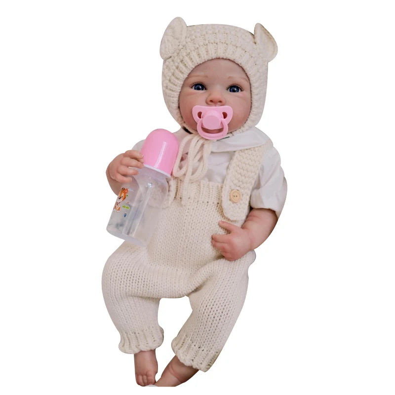 19inch 48cm  Reborn Full Vinyl Body Bettie Girl Lifelike Real Newborn Baby Doll Hand-Detailed Paint Hair ShopOnlyDeal