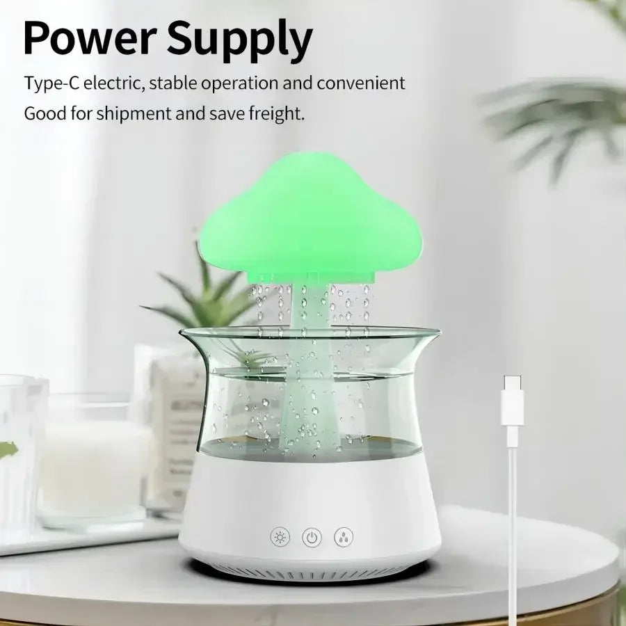 Relax Cloud Rain Diffuser Humidifier Raindrop Aromatherapy Machine Ultrasonic Atomization Humidification Colorful Lamp ShopOnlyDeal