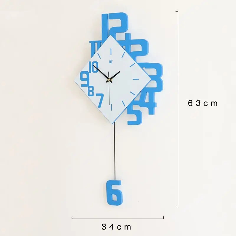 Creative personality digital clock fashion European style living room wall clock wooden decorative wall watch quartz explosion ShopOnlyDeal