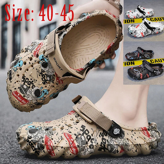 2024 Summer New Men's Slippers Outdoor Garden Clogs Male Casual Shoes Fashion Luxury Sandals Comfort Home Soft Slippers 40-45 ShopOnlyDeal