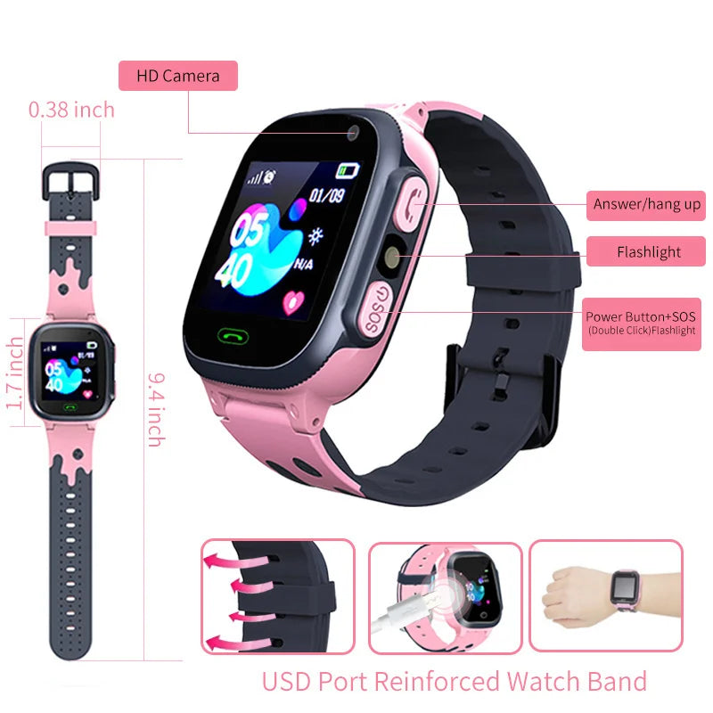 Kids Smart Watch | Multifunctional GPS SOS Smartwatch with Camera, 4G SIM Card, Location Tracker, and Waterproof Phone Watch for Children ShopOnlyDeal