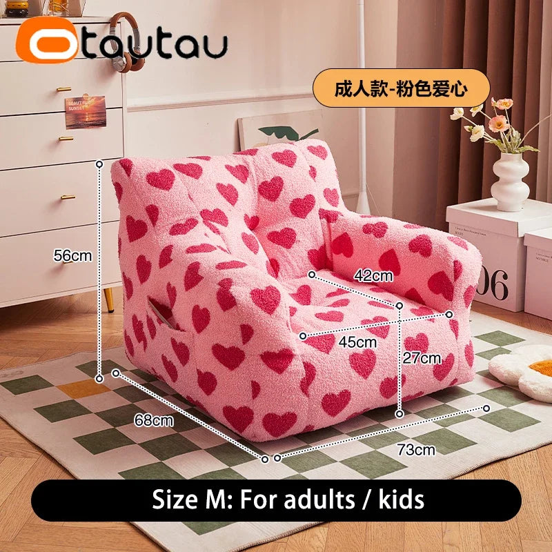 Size M Adults Children Bean Bag Sofa Cover Without Filler Floor Armchair Lazy Couch Soft Faux Cashmere Washable SF170 ShopOnlyDeal