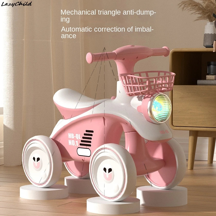 Children's Balance Car Without Pedals | 1-3 Years Old Baby Scooter | Child Scooter Baby Walker | Yo-Yo Four Wheels News ShopOnlyDeal