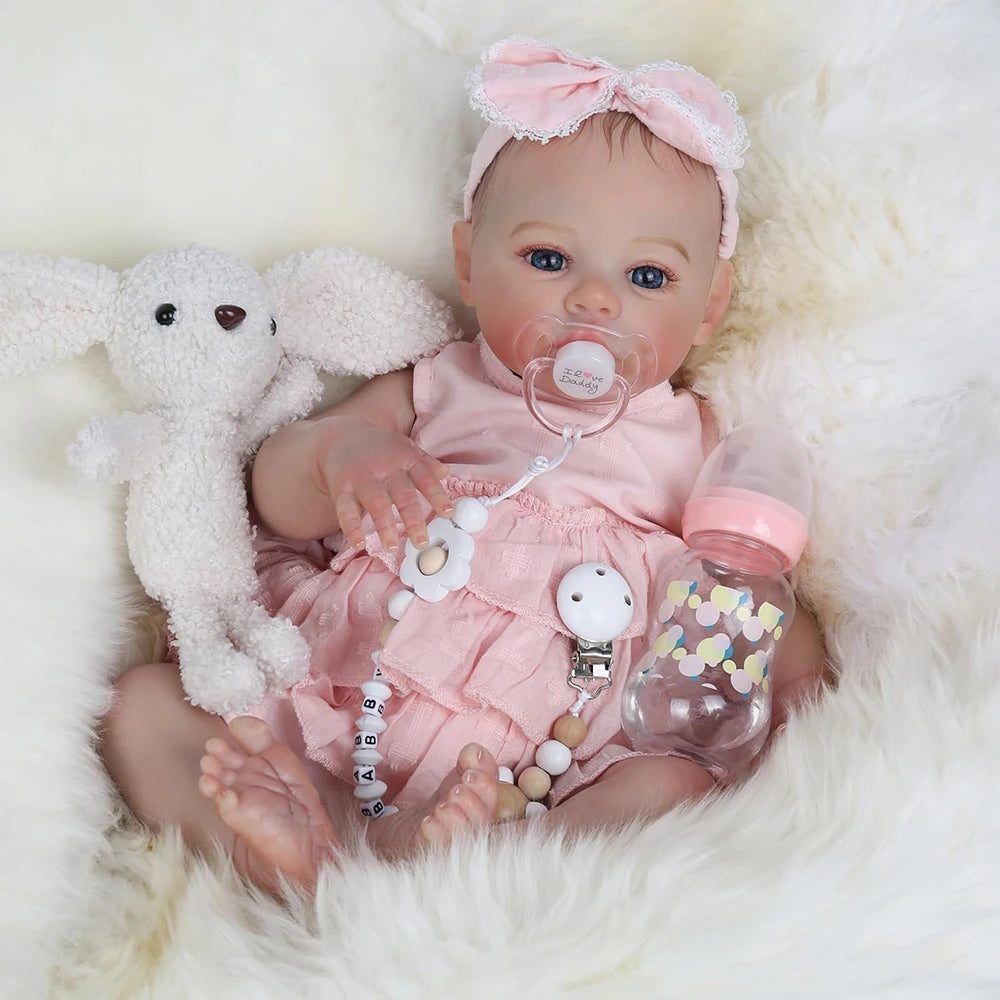 Baby Reborn Doll Like Real Girl 48cm Soft Body Painted with Hair Silicone Newborn Babies Realistic Doll Bebe Reborn Toy Gifts ShopOnlyDeal