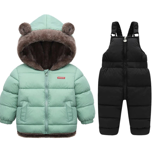 Winter Children Clothing Sets Lamb Fleece Coats + Down Pants Baby Thicken Warm 2Pcs Suit Kids Clothes Boys Girls Fashion Jackets ShopOnlyDeal