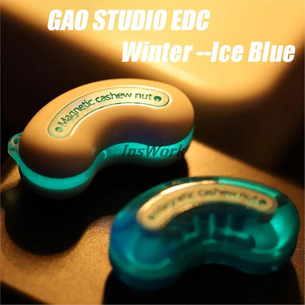 GAO STUDIO EDC Winter Ice Blue Magnetic Cashew Nut Luminous And Waterproof Push Slider Fidget Toys ShopOnlyDeal