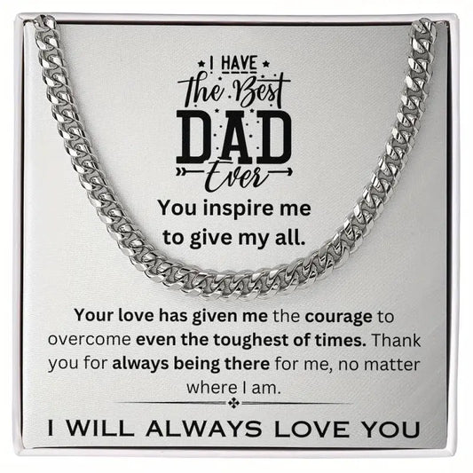 "To My Dad"- Love Gift, Cuban Link Chain Necklace ShopOnlyDeal