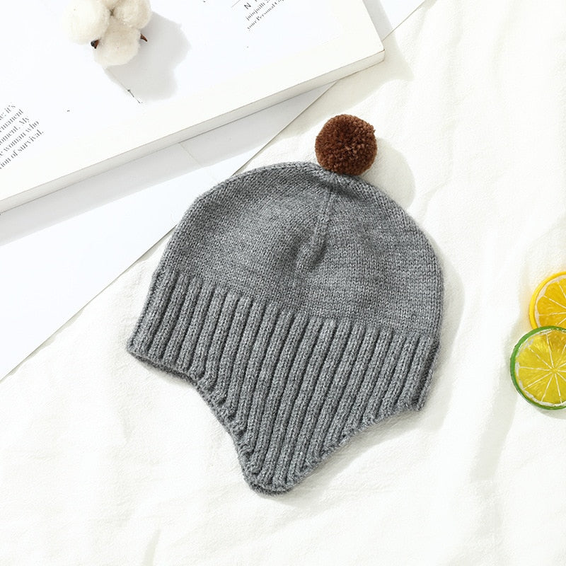 Winter Baby Beanie Cap Cartoon Bear Ear Protection Knitted Hat for Toddler Boys Girls Cute Korean Warm Kids Crochet Hats Gorros ShopOnlyDeal