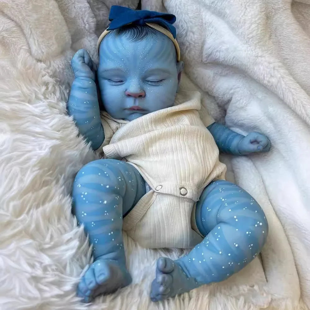 NPK peaches Avatar-19inch Cloth Newborn Baby Doll Ward Reborn Baby Size Real Picture Handmade 3D Skin Rooted Hair Visible Veins ShopOnlyDeal