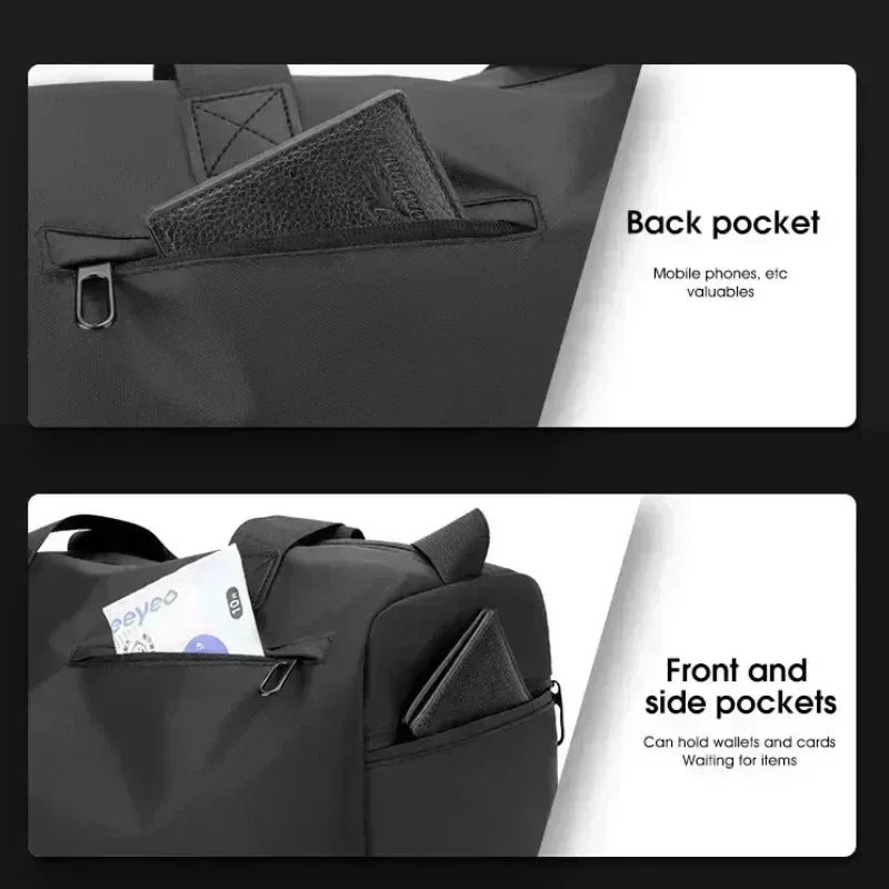 Zipper Large Capacity Oxford Travel Bags Solid Fitness Bags Thickened Fabric High Capacity Waterproof Luggage Sports Bags ShopOnlyDeal