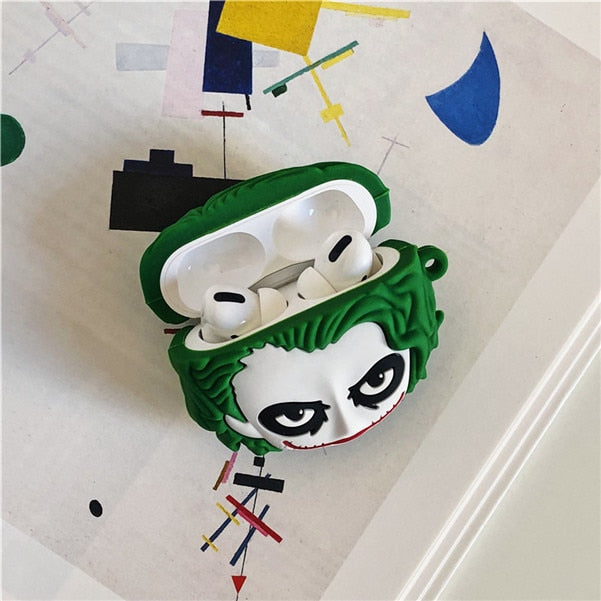 3D Evil Joker Headphone Cases For Apple Airpods 1 2 Pro 3 2021 Silicone Protection Bluetooth Headset Earphone Cover Fundas Capa ShopOnlyDeal