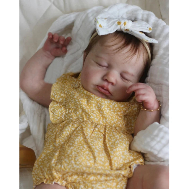 19inch Full Body Vinyl Reborn Doll Loulou with Rooted Hair Newborn Baby 3D Painted Skin with Visible Veins Bebé Reborn Juguetes ShopOnlyDeal