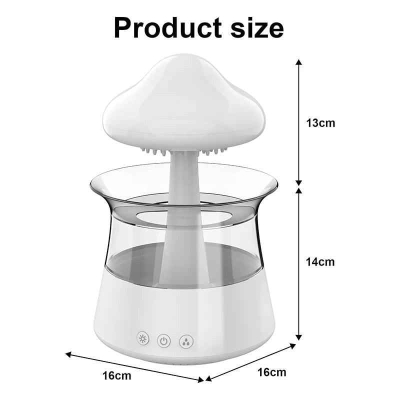 New Rain Cloud Electric Air Humidifier 300ml Water Drip Mushroom Aroma Diffuser with Colorful Night Light for Home Bedroom Gift ShopOnlyDeal