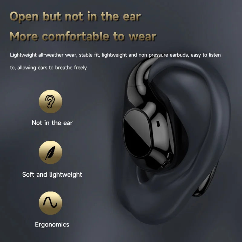 Air Conduction Headphones Wireless Bluetooth 5.3 Earphones 9D Stereo Sound EarHook Sports Headset With Mic Earbuds ShopOnlyDeal