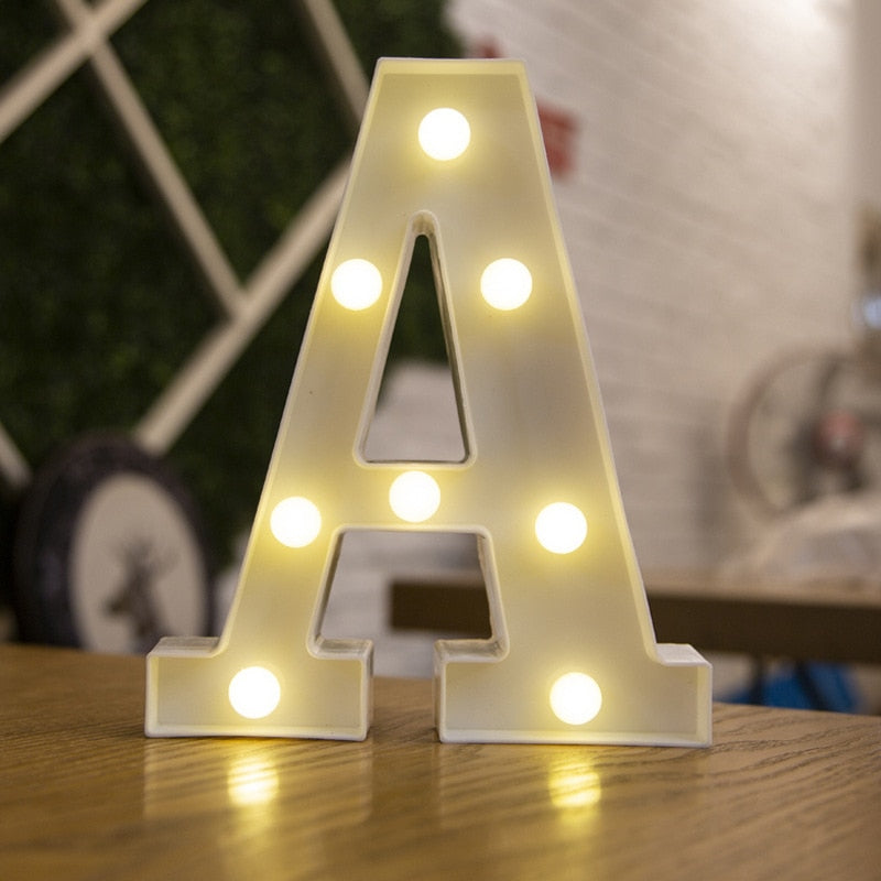 Decorative Letters Alphabet Letter LED Lights Luminous Number Lamp Decoration Battery Night Light Party Baby Bedroom Decoration ShopOnlyDeal