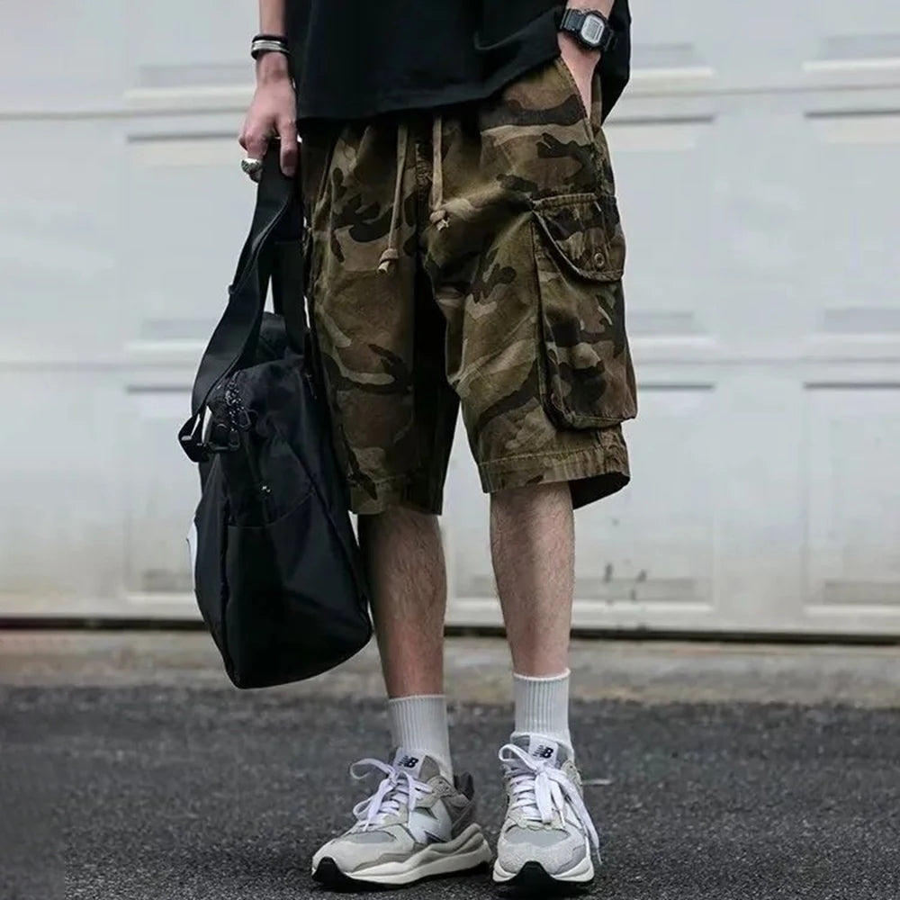 Mens Casual Military Shorts American Street Workwear Camouflage Shorts Summer Fashion Casual Multi-Pocket Five-Quarter Pants ShopOnlyDeal