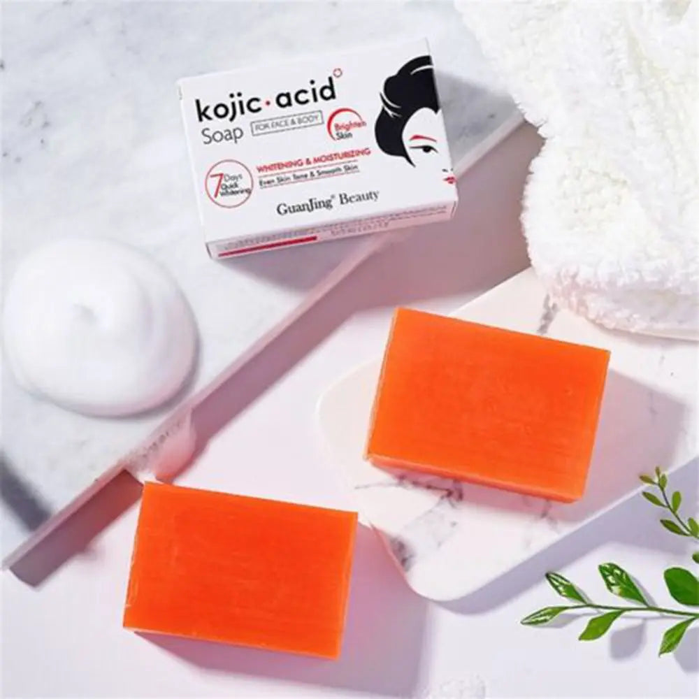 Genuine Kojic Acid Soap Original Whitening Soap Remove Black Facial Soap Handmade Bleaching Acid Glycerin Deep Cleaning Skin ShopOnlyDeal