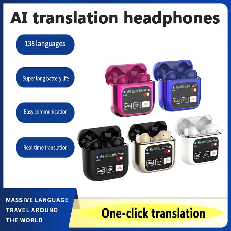 2024 new Multi language Simultaneous Interpretation Wireless Bluetooth Earphones AI Intelligent Real time Translation Earphones ShopOnlyDeal