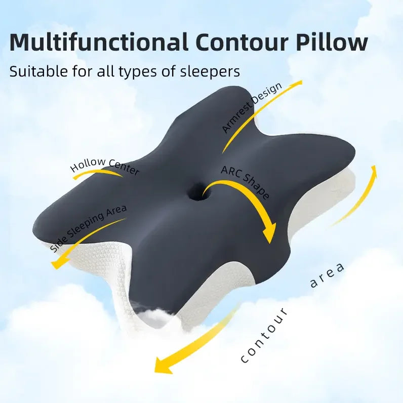 Butterfly Shape Pillow Neck protection Slow Rebound Memory Foam Pillow Health Care Cervical Orthopedic Neck Foam Pillows ShopOnlyDeal