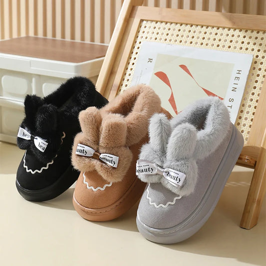 Snow Boots Winter New Women Warm Padded Cotton Shoes Indoor Thick Bottom Plush Rabbit Cotton Boots Leisure Soft Sole Ankle Boots ShopOnlyDeal