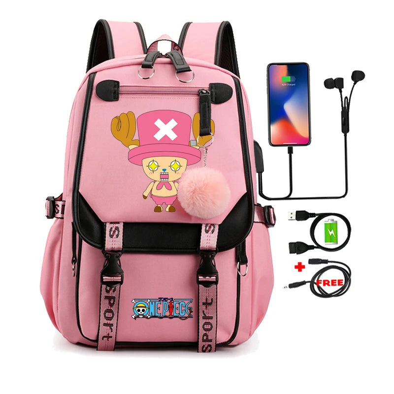 Anime One Piece Nezuko Kawaii Cartoon School Bag for Adults | Large Capacity Backpack Bags Manga To Travel Daily Girls Bookbags ShopOnlyDeal