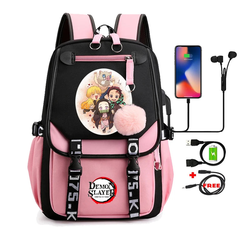 Anime Adults Large Capacity Backpack Bags Demon Slayer Nezuko Kawaii Cartoon School Bag forManga To Travel Daily Girls Bookbags ShopOnlyDeal