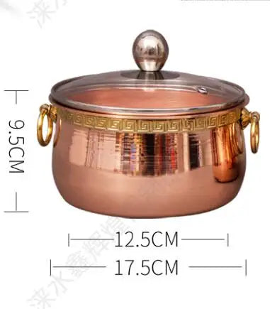 Pure Copper Thickened Single Hot Pot for One | Restaurant-Style Small Copper Pot for Home Shabu Mutton Hotpot | Durable and Elegant Design Alo Trendy ShopOnlyDeal