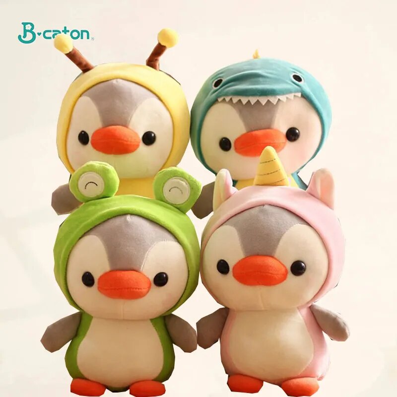 Cute Plush Toy Penguin Transforms into Dinosaur, Frog, Unicorn, and Bee – A Fun Stuffed Doll Cartoon Animal Ideal for Kids' Birthday and Christmas Gifts ShopOnlyDeal