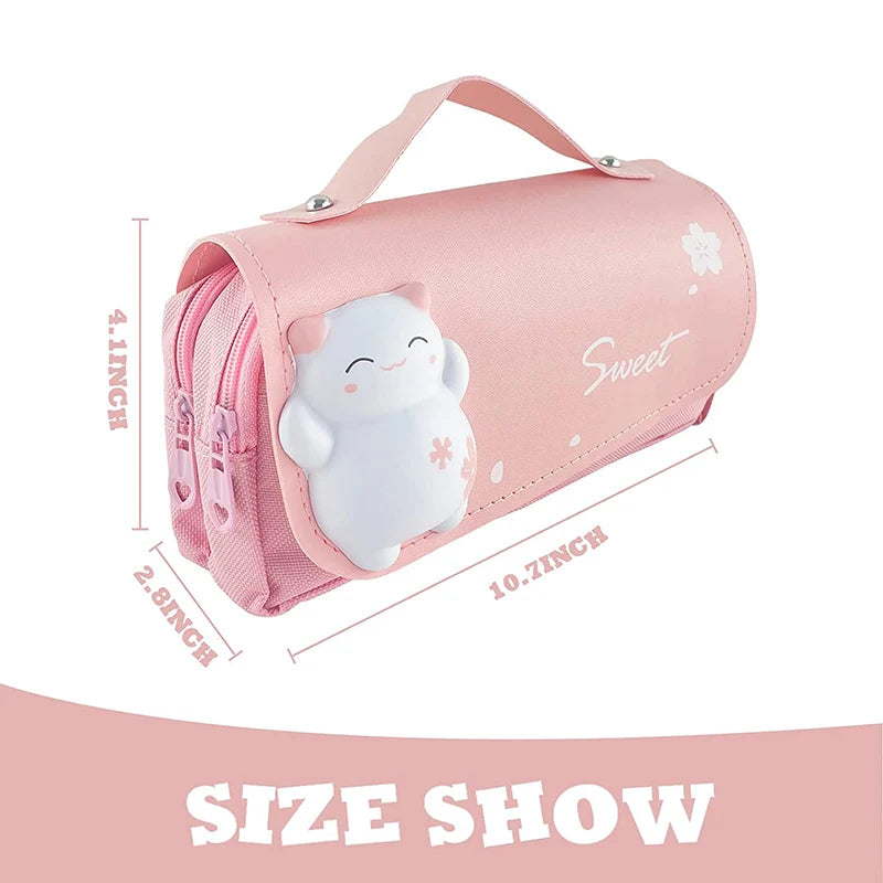 3D Kawaii Pencil Case Girls Decompression Pen Pouch Cute Waterproof School Supplies Aesthetic Organizer Box  Korean Stationery ShopOnlyDeal