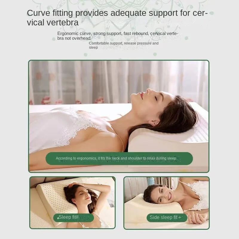 TAIHI 93% Natural latex Pillow For Neck Pain Thailand Massage Cervical Orthopedic Pillows For Sleeping Effectively Prevent Mites ShopOnlyDeal