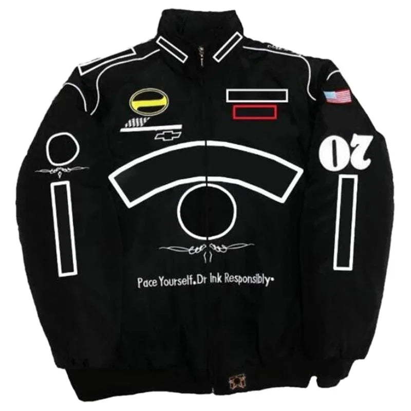 F1 Racing Car Fans Cotton Jacket | American Style Embroidered Motorcycle Riding Jacket for Autumn and Winter ShopOnlyDeal