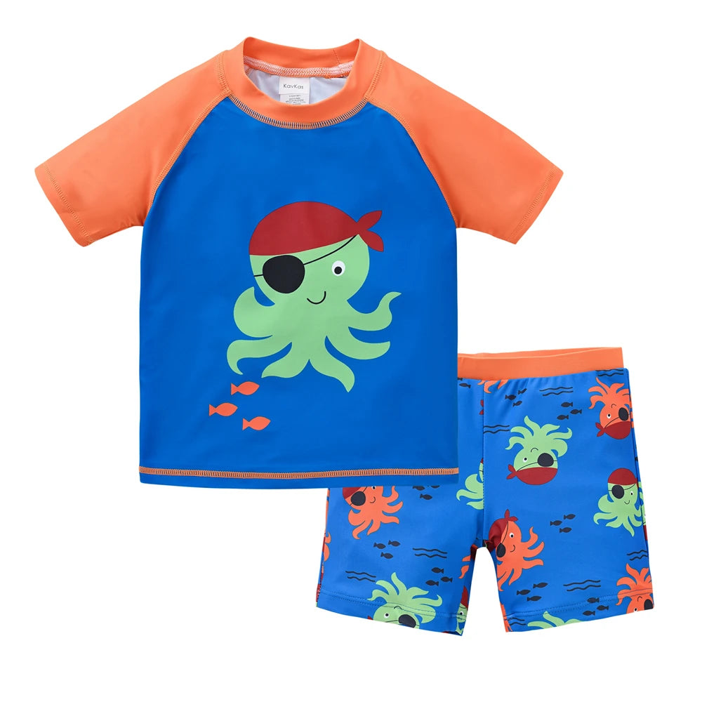 Kids Boy Swimsuit Cool Print 2 Pcs/lot 1-7 Years Summer Children Board Shorts Children Boys Swimwear Beach Surfing ShopOnlyDeal