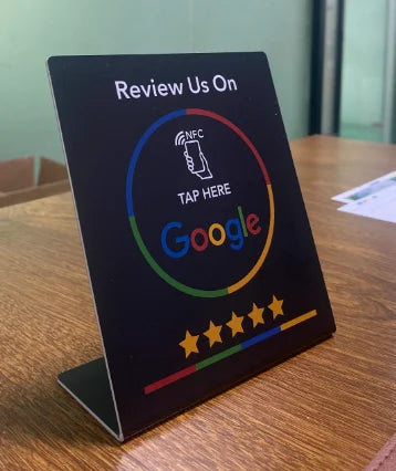 13.56Mhz programmable Google Review Card NFC station table NFC Google Reviews display bending card standing brand bracket ShopOnlyDeal