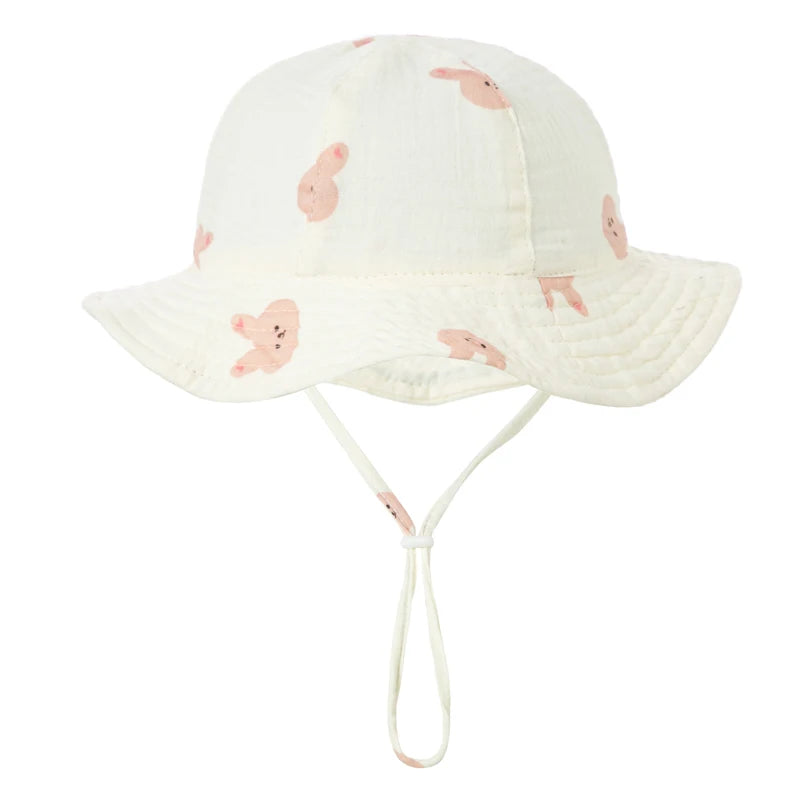 Baby Sun Hat Spring Summer Kids Bucket Hats for Girls Pure Cotton Beach Toddle Boy Cap Infant Newborn Accessories 0-12M ShopOnlyDeal