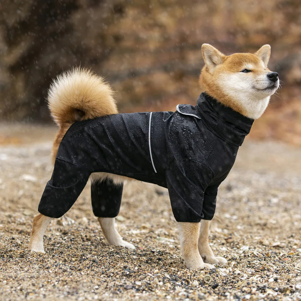 Outdoor Large Dog Raincoat Four Feet Waterproof Dog Clothes Reflective Pet Jacket for Labrador Golden Retriever Shiba Raincoat ShopOnlyDeal