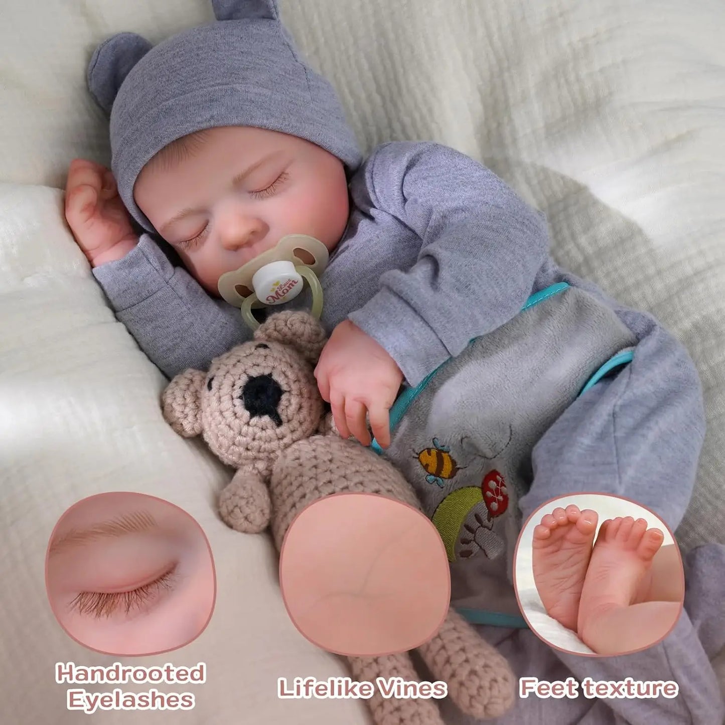 Lifelike Reborn Baby Dolls  17 Inch Realistic Newborn Baby Dolls Anatomically Correct Real Life Baby Dolls Full Vinyl Body ShopOnlyDeal